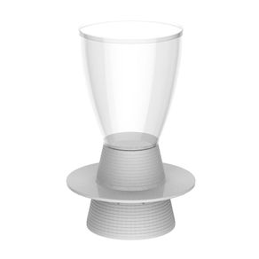 Banqueta Tinn Im In Area Externa e Interna Policarbonato Incolor e Branco 66,5 cm -Altura-